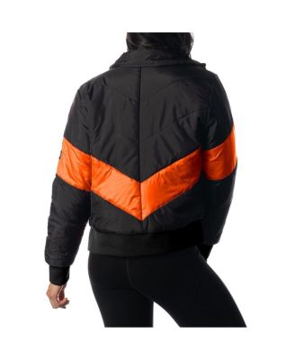 Women's Black Cincinnati Bengals Puffer Full-Zip Hoodie Jacket