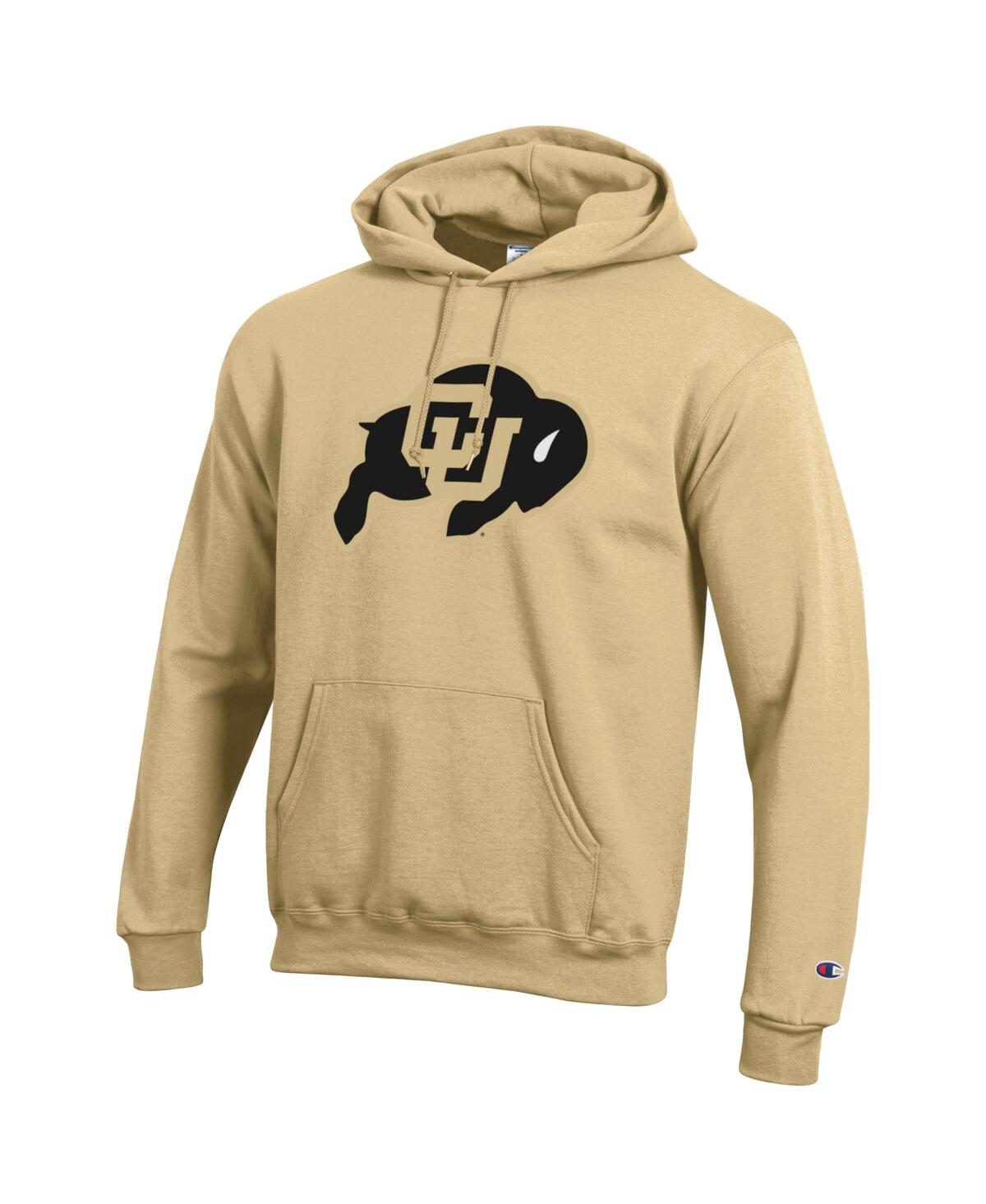 Men's ChampionColorado Buffaloes Primary Logo Powerblend Pullover Hoodie - Gold