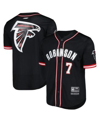 Men s Pro Standard Bijan Robinson Black Atlanta Falcons Mesh Baseball Button Up T shirt Macy s