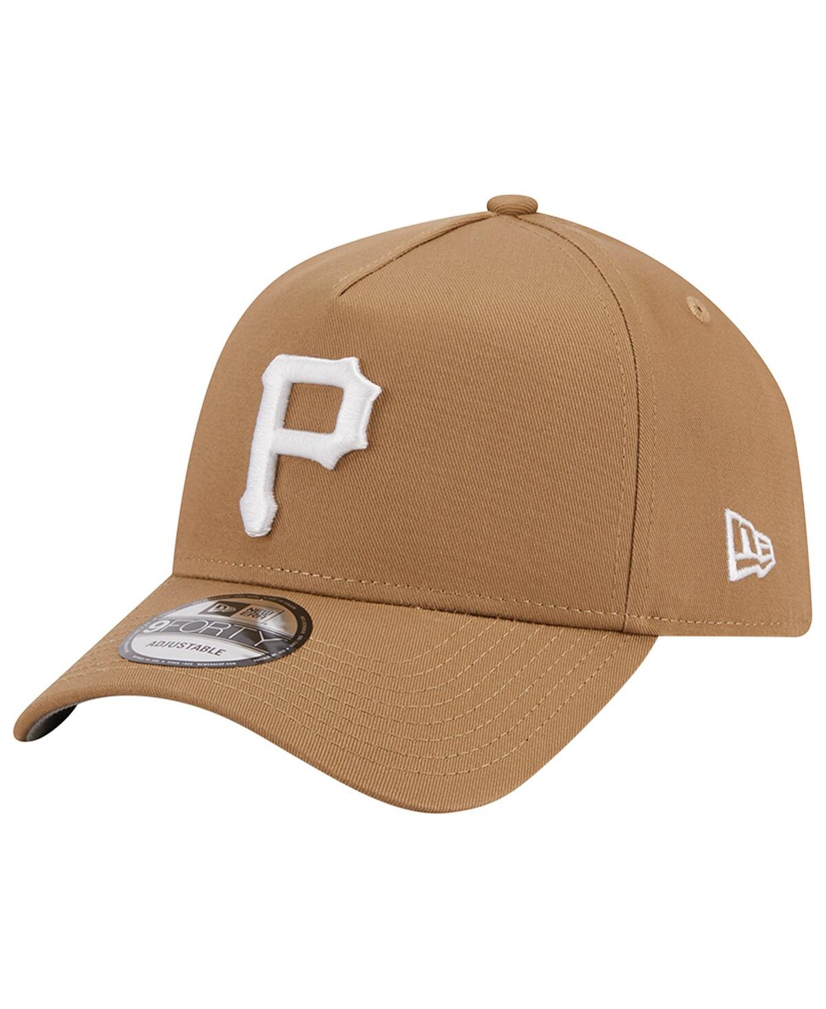 NEW ERA MEN'S NEW ERA KHAKI PITTSBURGH PIRATES A-FRAME 9FORTY ADJUSTABLE HAT