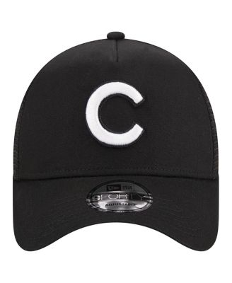 Men's Black Chicago Cubs A-Frame 9FORTY Trucker Adjustable Hat