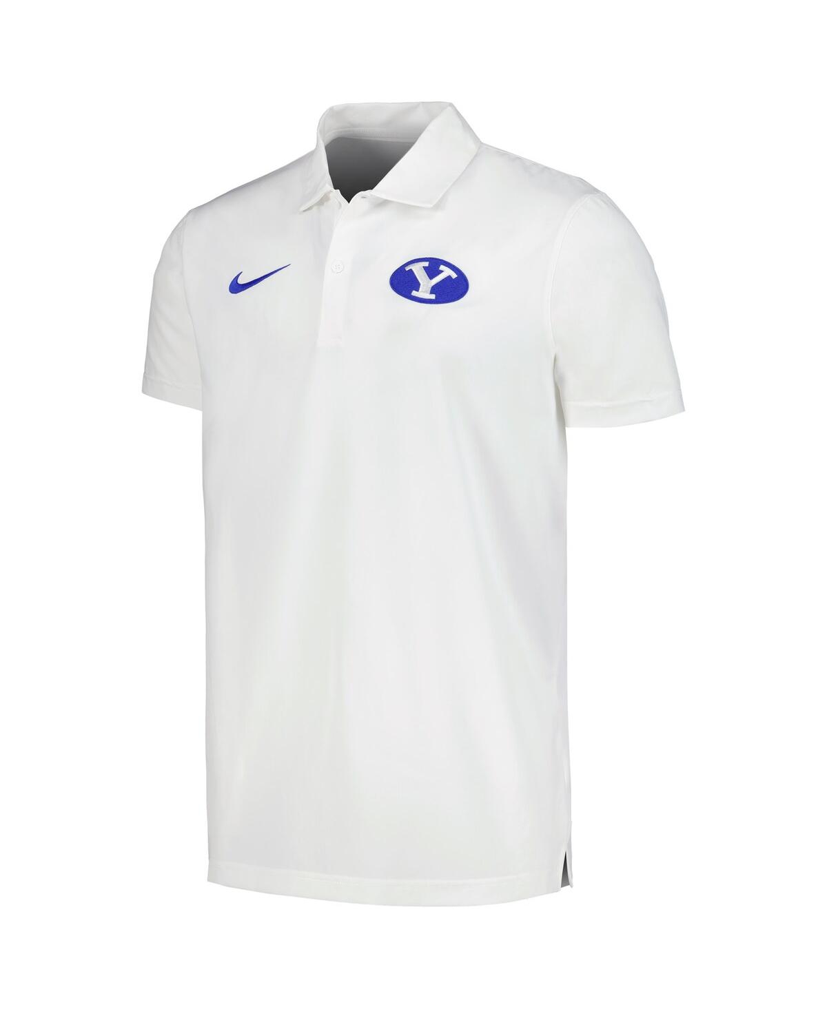 Shop Nike Men's  White Byu Cougars Sideline Polo Shirt