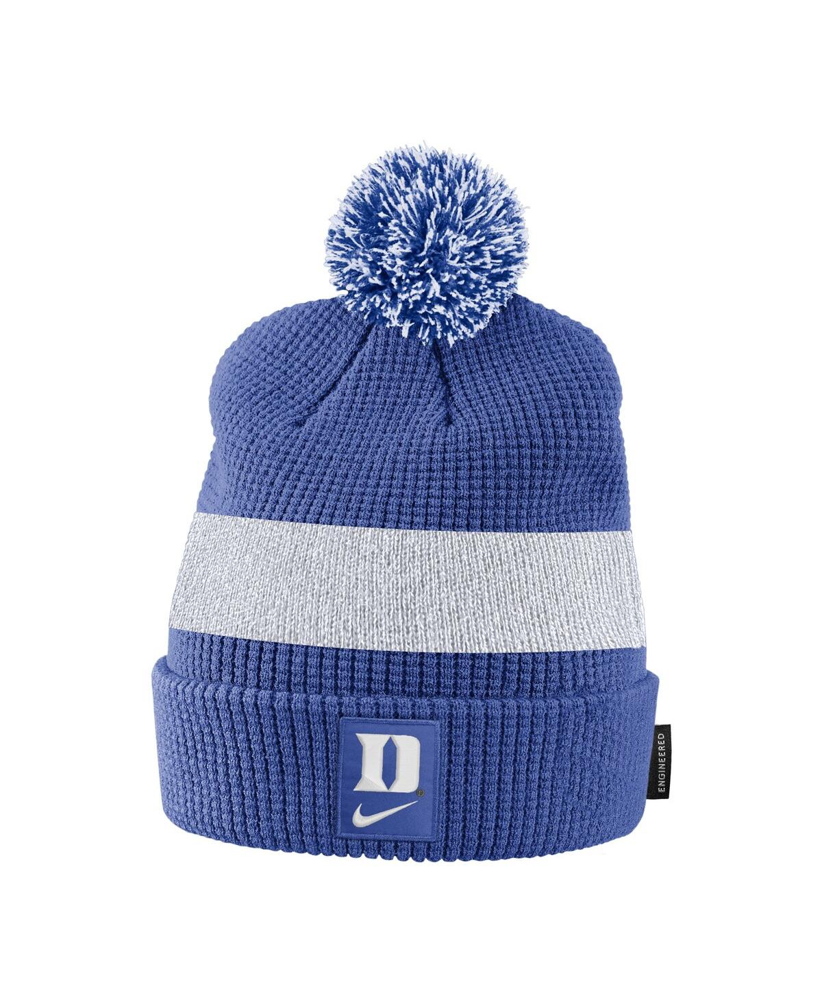 Nike Kids' Youth Boys And Girls  Royal Duke Blue Devils Cuffed Knit Hat With Pom