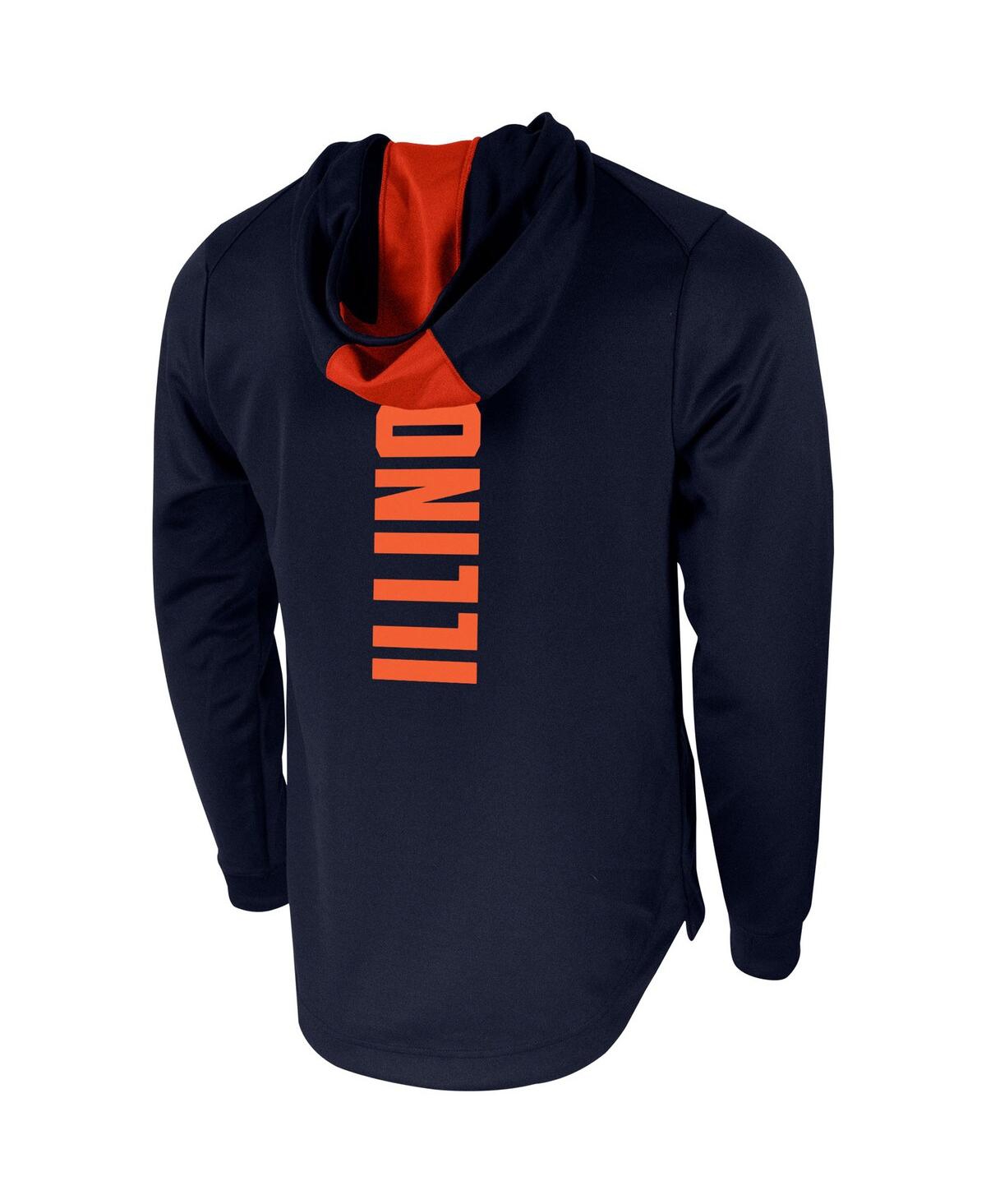 Men's NikeIllinois Fighting Illini 2-Hit Performance Pullover Hoodie - Navy