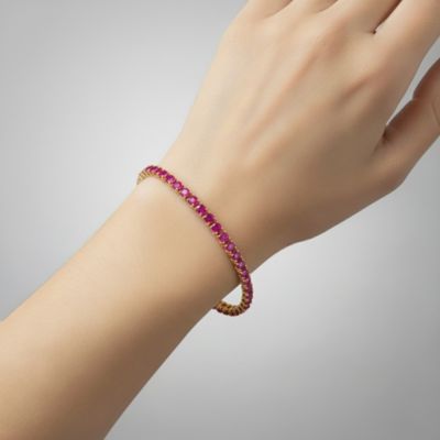 Women's Radiant Colored 3mm Cubic Zirconia Tennis Bracelet