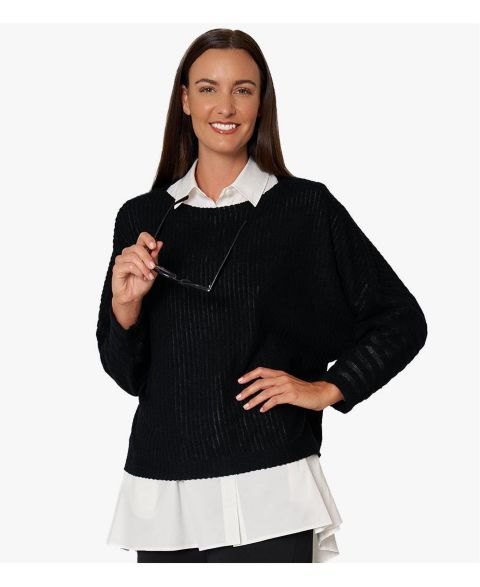 Женский пуловер Stella Carakasi Cozy Chic, цвет: Чёрный