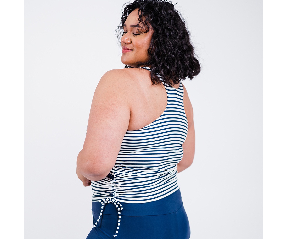 Calypsa Plus Size Maya Tankini Swim Top With Removable Cups