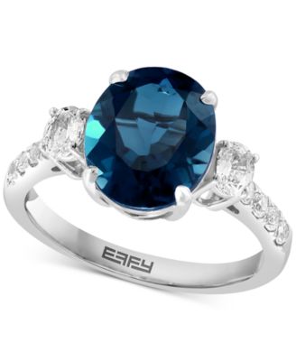 EFFY Collection - London Blue Topaz (4-1/10 ct. t.w.) & White Sapphire (5/8 ct. t.w.) Ring in 14k White Gold