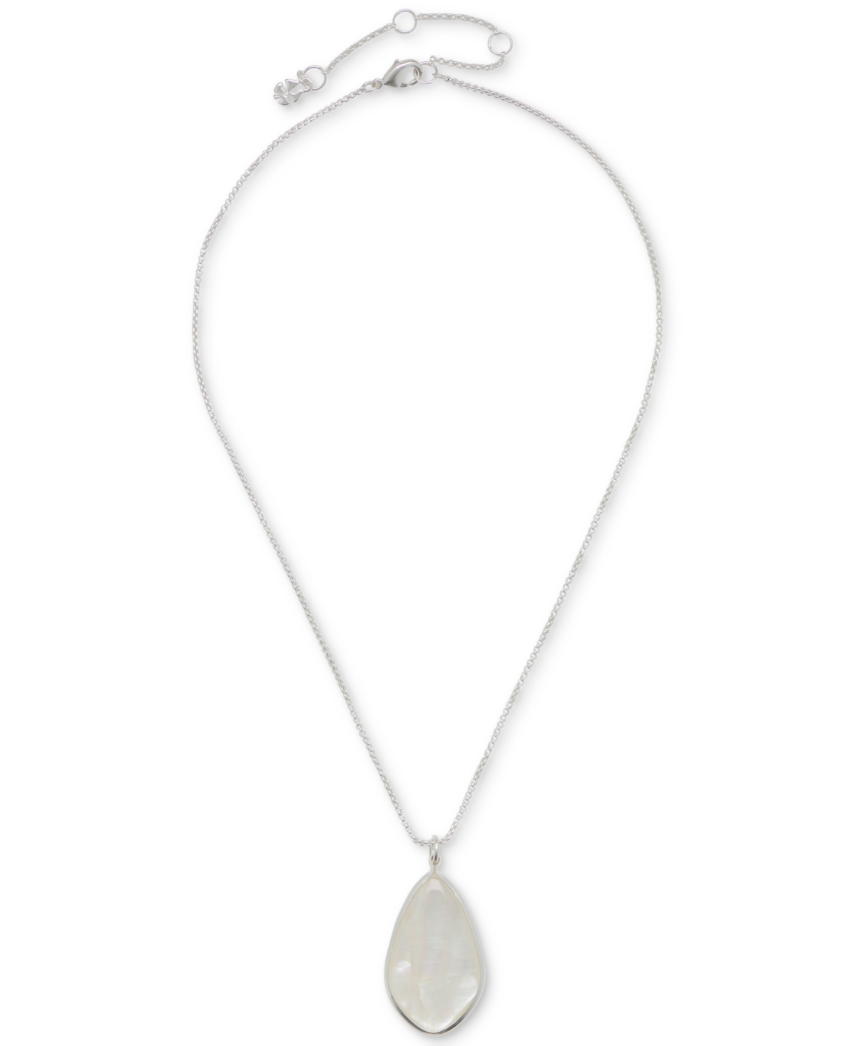 Shop Lucky Brand Colored Stone Pendant Necklace, 16" + 3" Extender In Silver