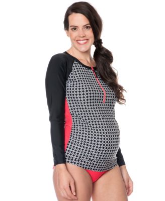 long sleeve maternity swim top