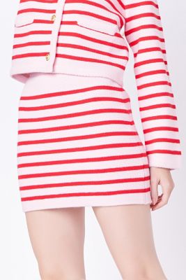 Women's Knit Striped Mini Skirt