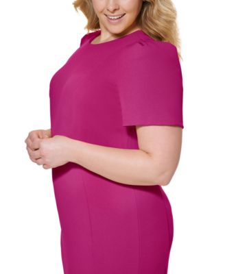 calvin klein women's jewel-neck short-sleeve sheath dress Calvin Klein Plus Size Jewel-Neck Short-Sleeve Sheath Dress