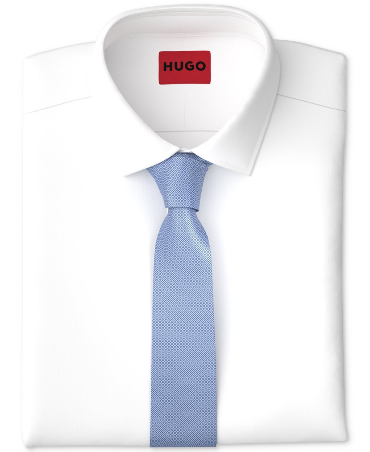 Shop Hugo By  Boss Men's Skinny Jacquard Tie In Light,pastel Blue