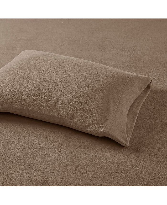 Gracie Mills 4PC Micro Fleece Bed Sheets Set, Brown Queen Macy's