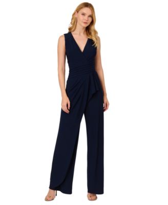 Adrianna Papell - Women's Pintucked Wide-Leg Jumpsuit