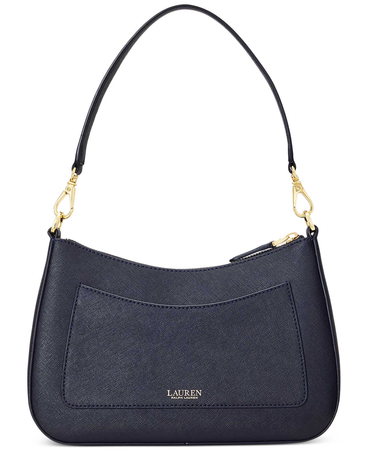 Shop Ralph Lauren Women's Crosshatch Leather Medium Danni Shoulder Bag In Navy