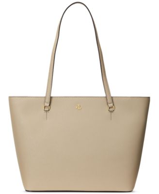 Lauren Ralph Lauren - Crosshatch Leather Medium Karly Shopper Tote
