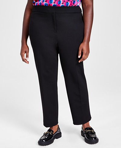 Jm Collection Plus Size Tummy Control Pull-on Slim-leg Pants, Created For  Macy's In Caramel Cafe
