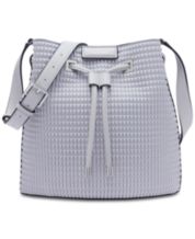 New Calvin Klein Leah Bucket Bag Pebbled Cobalt Blue Shoulder