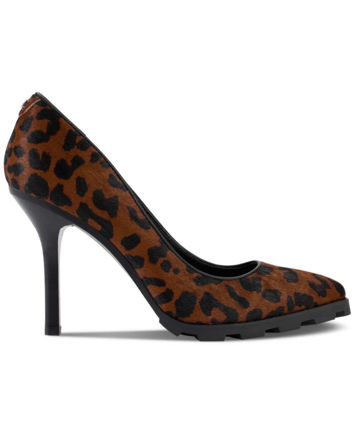 Shop Karl Lagerfeld Madelyn Slip On Pointed Toe Lug Sole Pumps In Leo:leopard