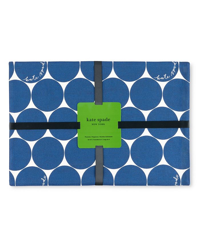 kate spade new york Joy Dot Reversible Placemats 4 Pack Set, 13" x 19" Macy's