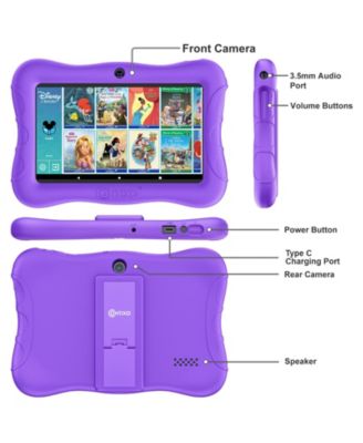 7" Android Kids Tablet 32GB, Includes 50+ Disney Storybooks & Stickers, Protective Case with Kickstand, (2024 Model)