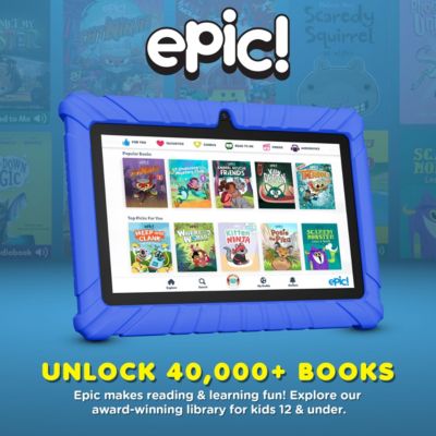 V8 Kids Tablet 32GB, 7” Screen WiFi Learning Device with Parental Controls, Shockproof Case, Epic! & LingoKids Apps