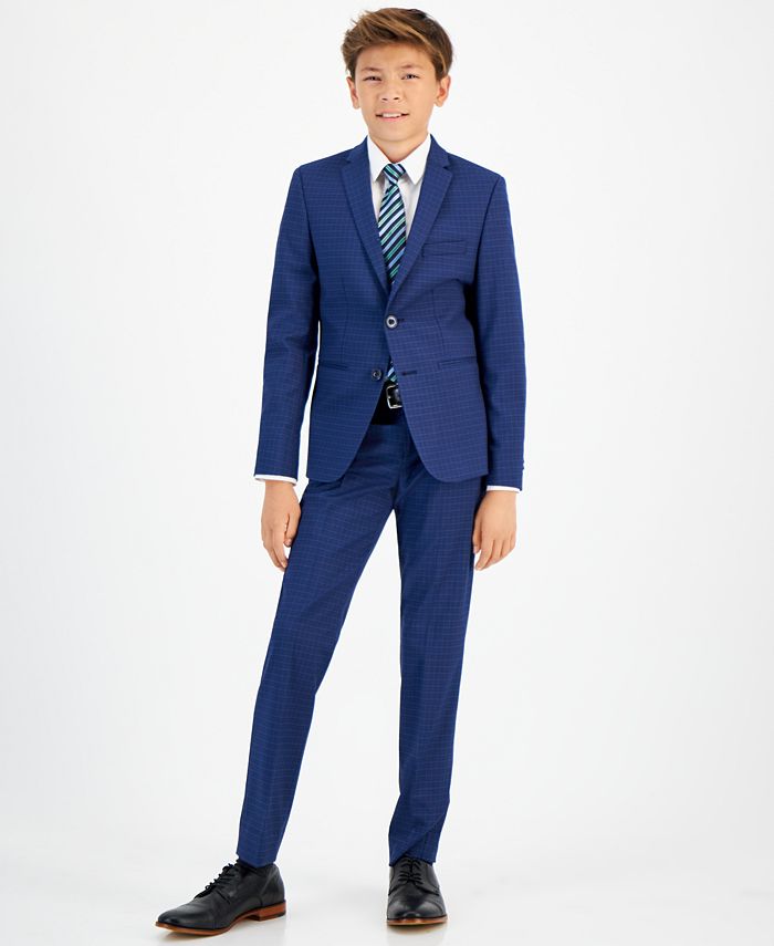 Michael Kors Big Boys Silver Slim Fit Stretch Suit Jacket - Macy's