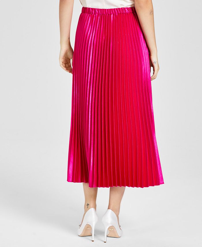 Anne Klein Women's Satin Crepe Pleated Midi Skirt - Macy's