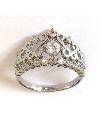 Princess Crown Ring with Cubic Zirconia Stones