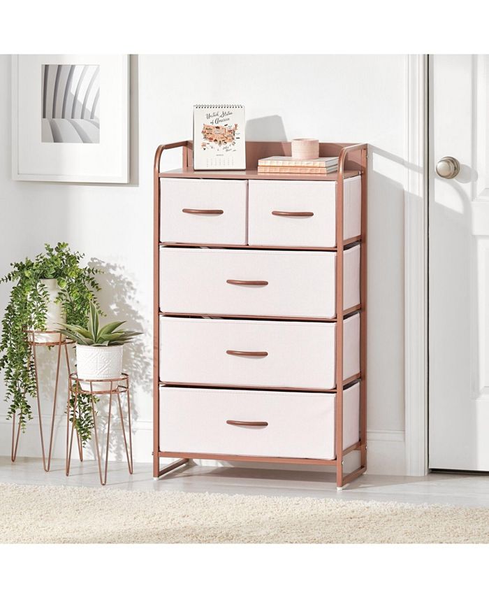 mDesign Tall Dresser Storage Chest, 5 Fabric Drawers Macy's