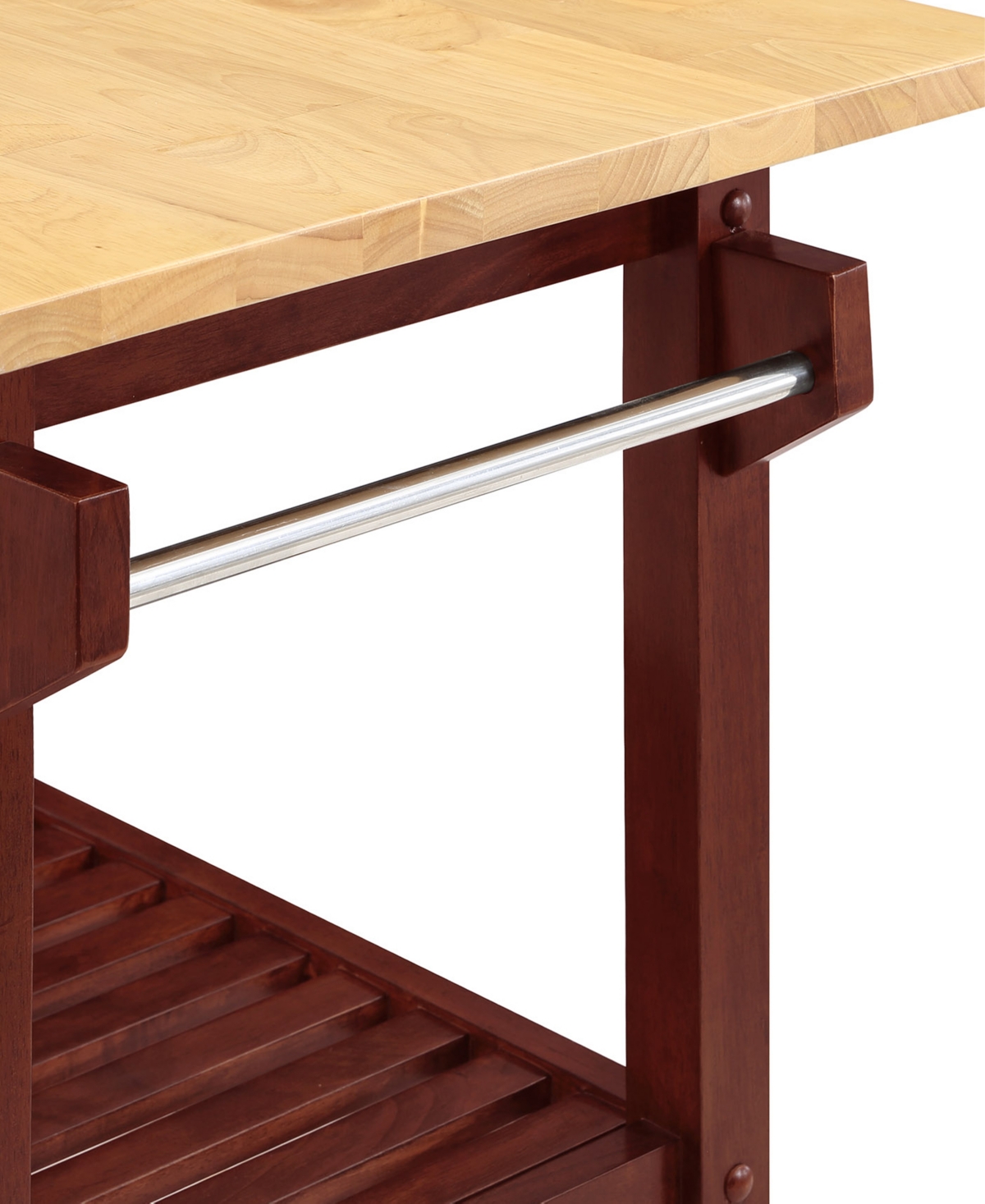 Convenience Concepts Designs2Go Wood 3 Tier Butcher Block Preparation Island - Butcher Block
