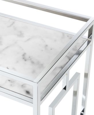 29.25" Chrome Town Square Mirrored Bar Cart