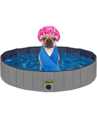 Grey Outdoor Round Pet Pool Medium
