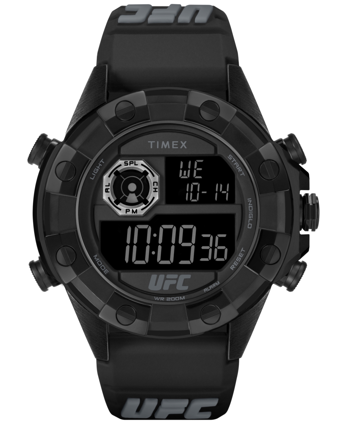 Ufc Men's Kick Digital Black Polyurethane Watch, 49mm - Black