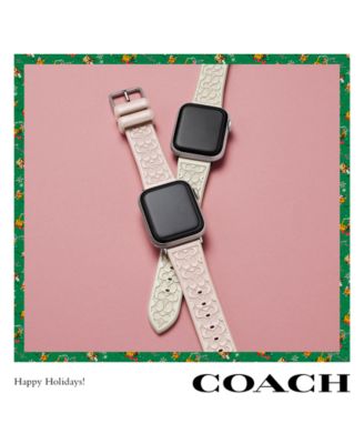 Silicone Coach Signature Pattern Pink Watch Band for Women COACH Women main image 3