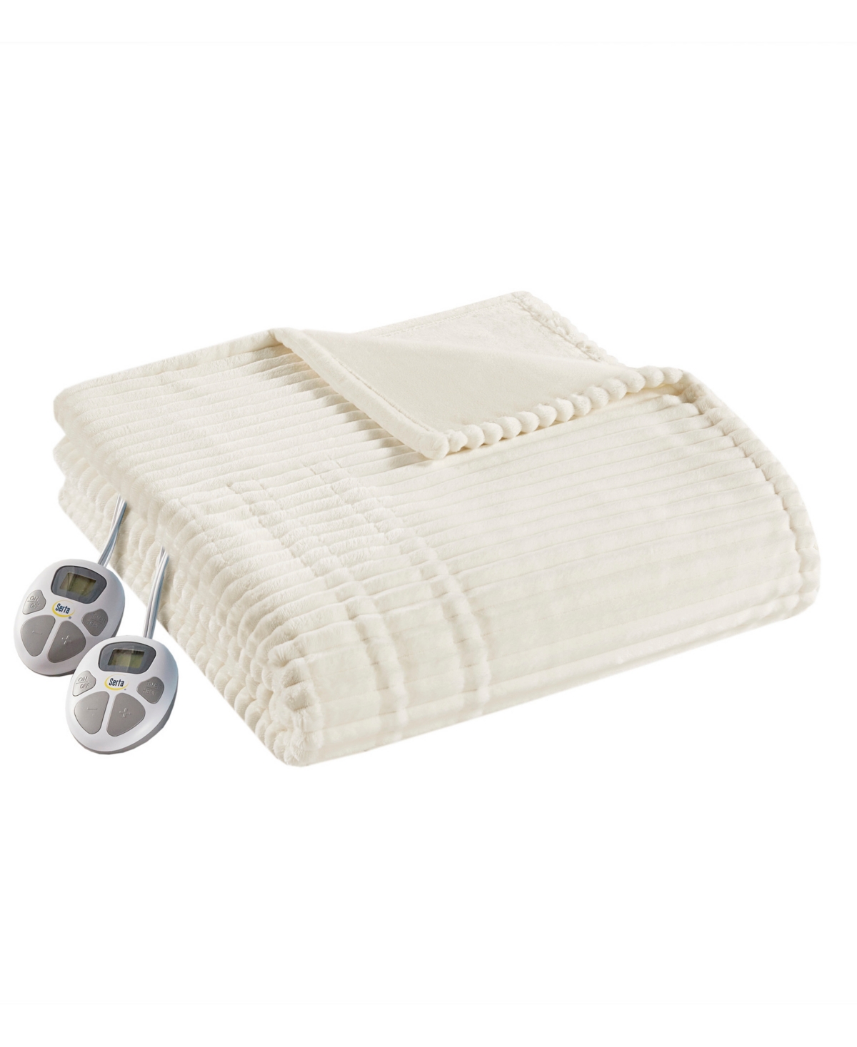 Serta Corded Plush Heated Blanket, Queen In Ivory