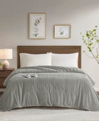 Corded Plush Heated Blanket, Queen