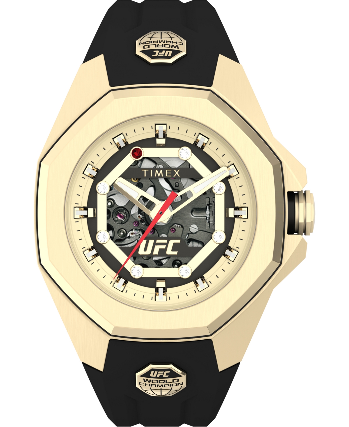 Ufc Men's Pro Automatic Black Polyurethane Watch, 45mm - Black