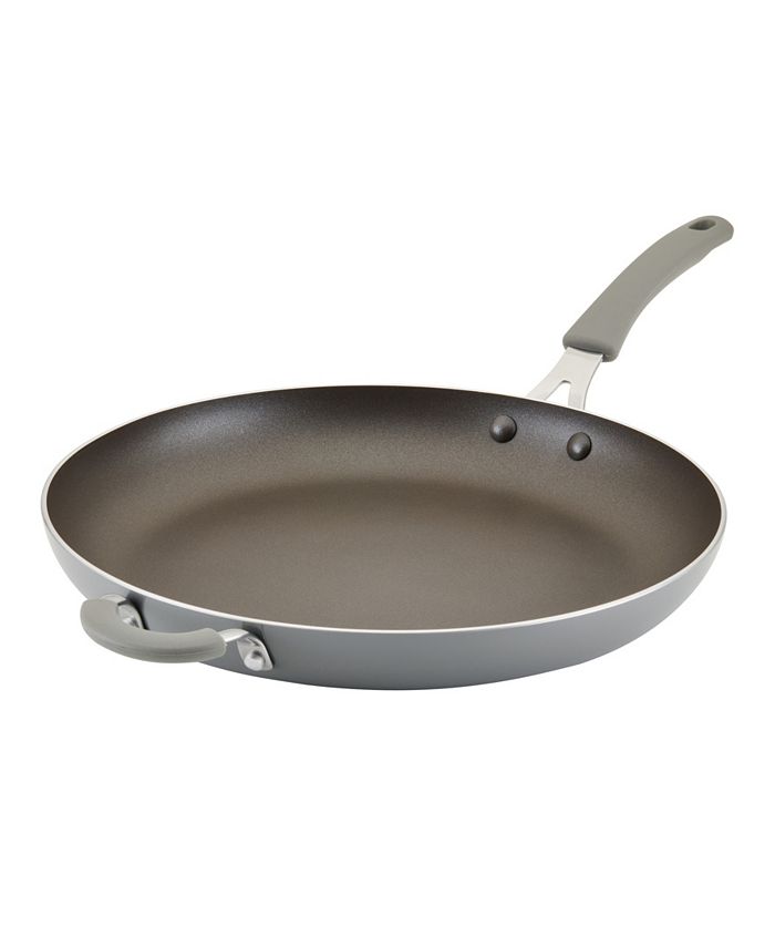 Rachael Ray Cook + Create 3 qt. Aluminum Nonstick Saute Pan with Lid in Gray