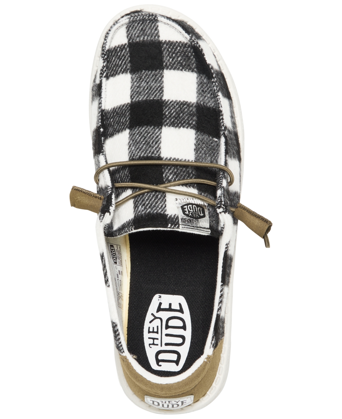 Shop Hey Dude Women's Wendy Plaid Casual Sneakers From Finish Line In White,black