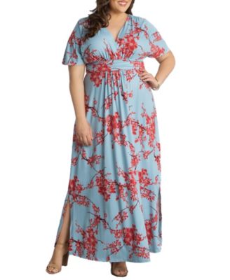 Women's Plus Size Vienna Kimono Sleeve Long Maxi Dress