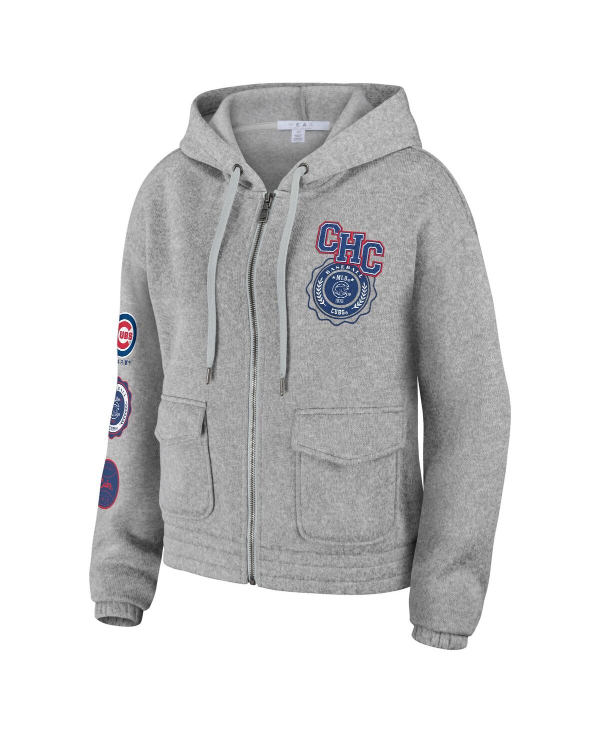 Shop Wear By Erin Andrews Women's  Gray Chicago Cubs Full-zip Hoodie