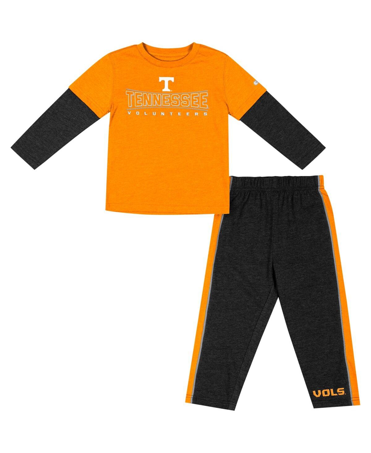 Colosseum Babies' Toddler Boys And Girls  Tennessee Orange, Black Tennessee Volunteers Long Sleeve T-shirt An In Tennessee Orange,black