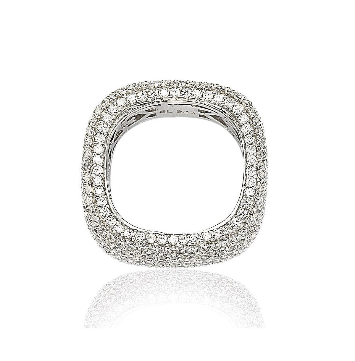 Suzy Levian New York Suzy Levian SterlingCubic Zirconia Square Pave Eternity Ring - Silver