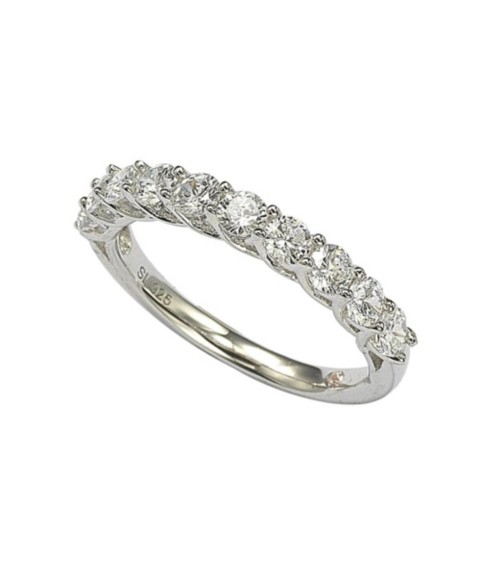 Украшения Suzy Levian New York Suzy Levian Sterling Silver White Cubic Zirconia Half Band