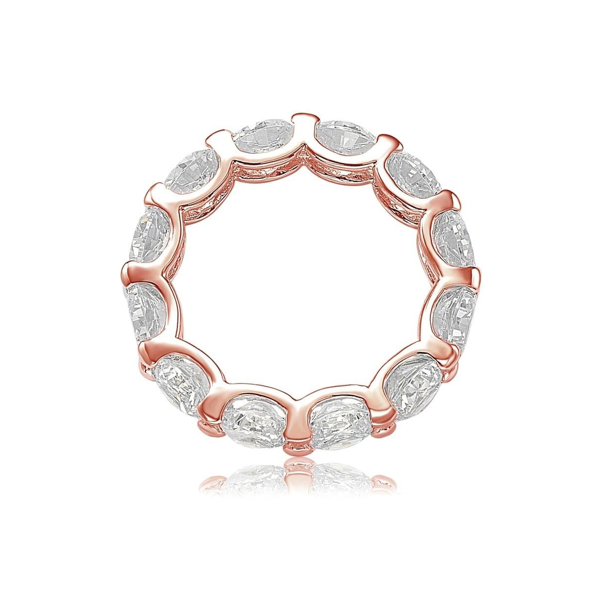 Suzy Levian New York Suzy Levian Sterling Silver Cubic Zirconia Round U-Shape Eternity Band Ring