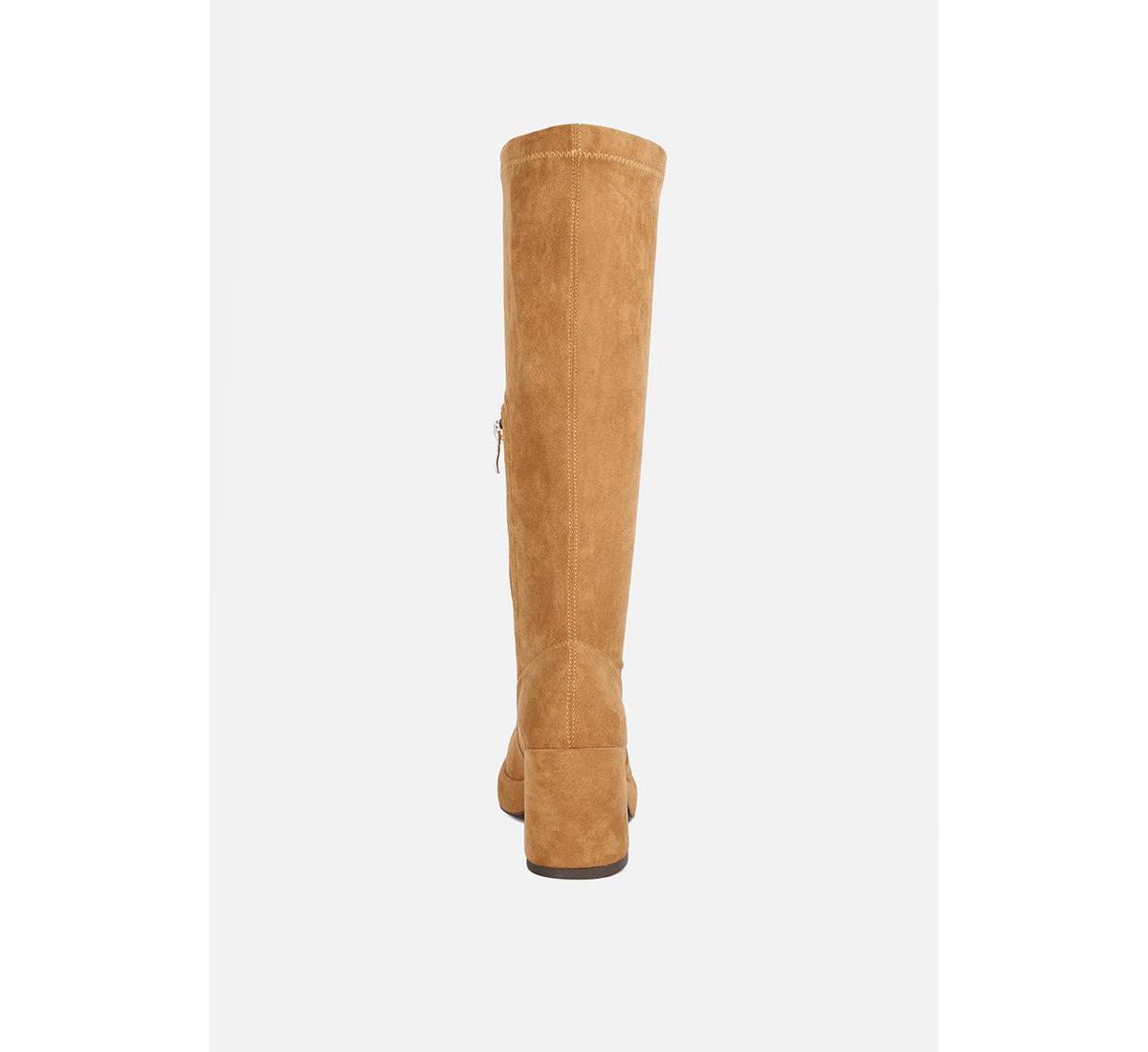 Morpin Womens Stretch Suede Calf Boots