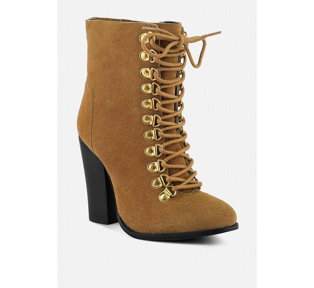 Goose-feather Womens Antique High Heeled Ankle Boot