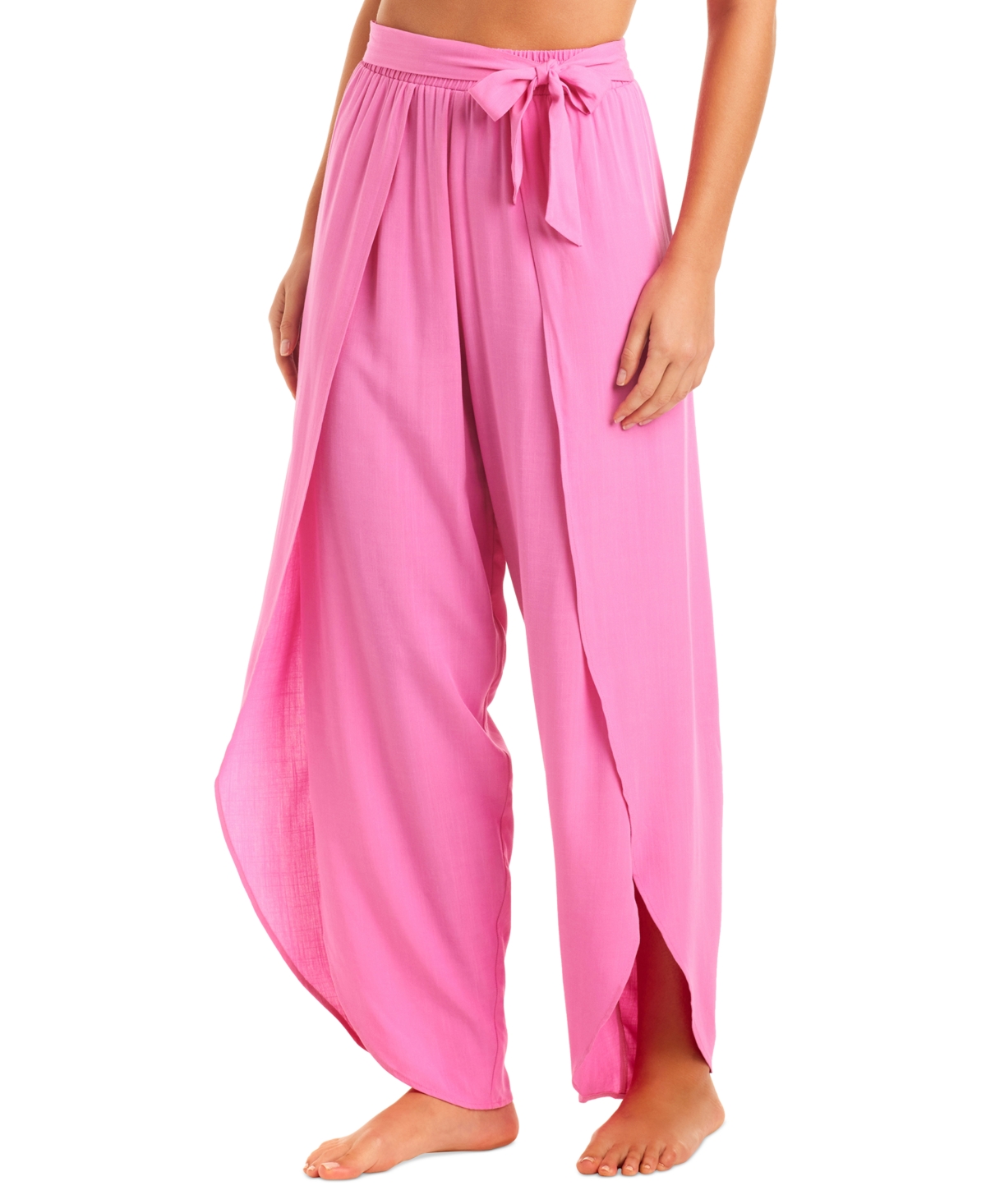 Jessica Simpson Women's Tie-waist Beach Cover-up Pants In Pink Parfait